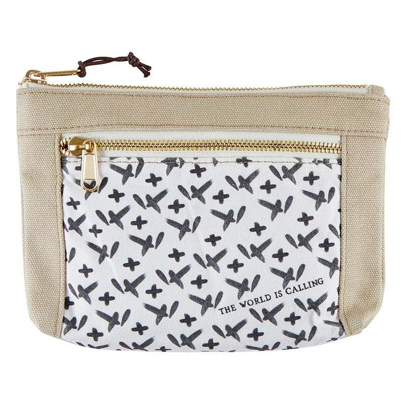 WORLD CALLING ZIPPER POUCH