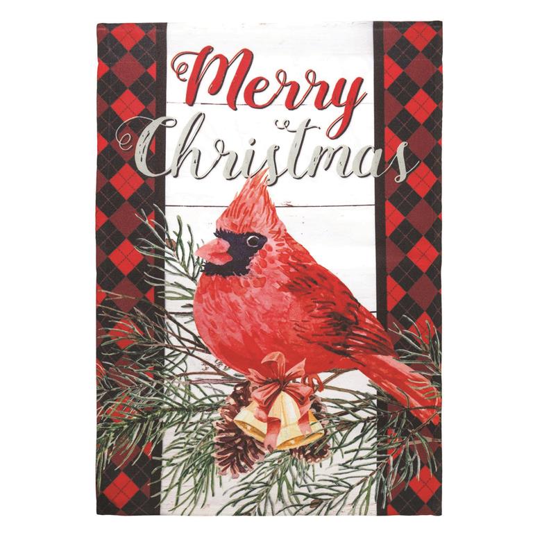 CHRISTMAS CARDINAL GARDEN FLAG