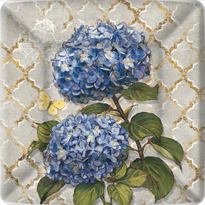 BLUE HYDRANGEA 10" Sq Plates