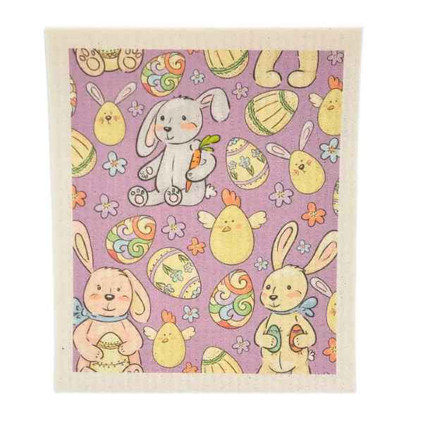 LAVENDER EASTER Swedish Dishcloth