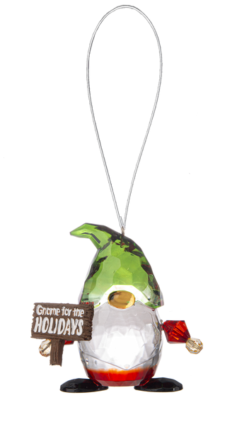 Gnome With Sign Ornament