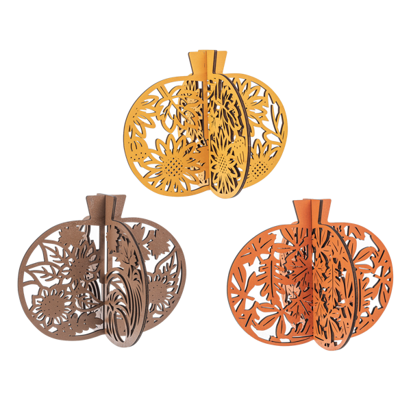 10X8 Laser Cut Pumpkin Figurine Asst