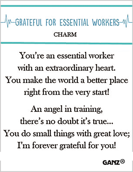 Grateful for Essential Workers Charm