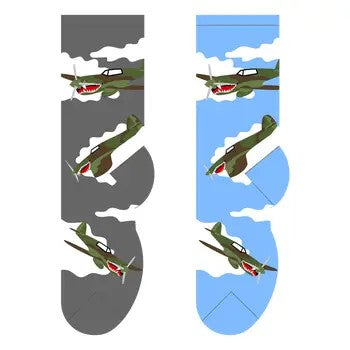 BLUE FIGHTER PLANES MENS SOCKS