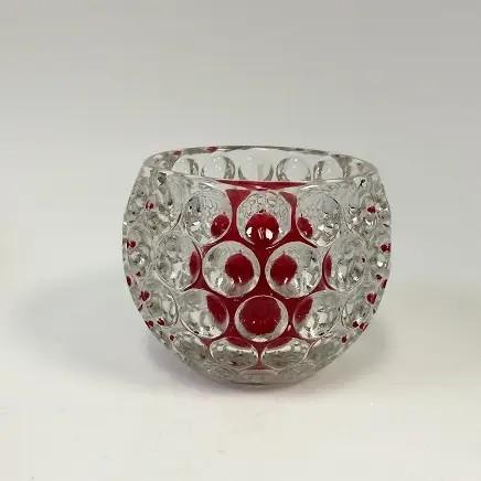 ROUND CLEAR GLASS HOBNAIL HOLDER
