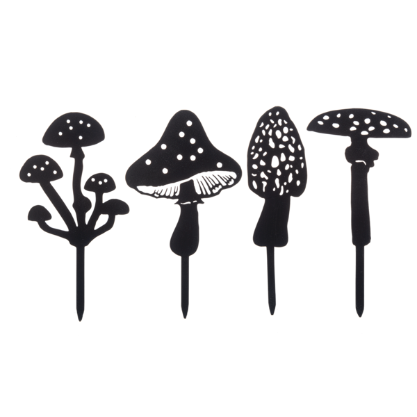 Laser-cut Mushroom Garden Pick Asst
