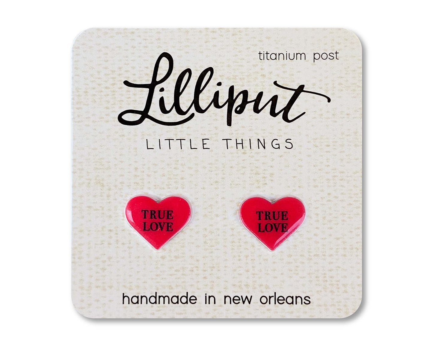 Red True Love Heart Earrings