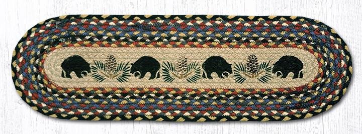 Black Bears 27 X 8.25 Jute Oval