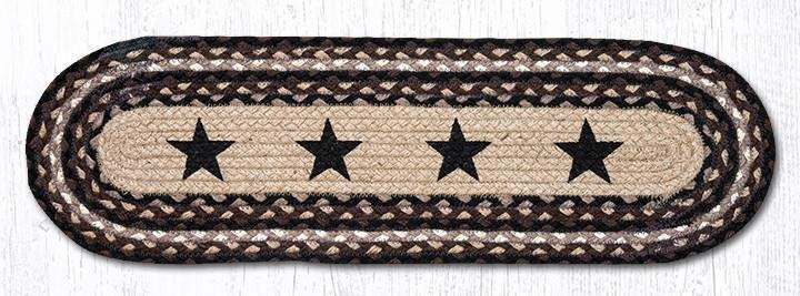 Black Stars 27 X 8.25 Jute Oval