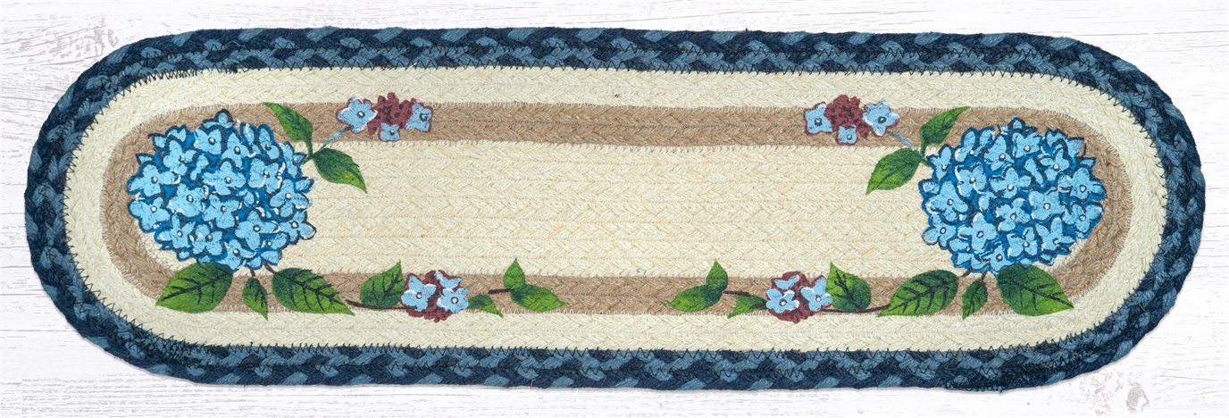 Blue Hydrangea 27 X 8.25 Jute Oval