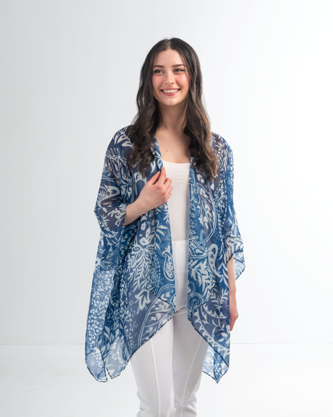 Navy Paisley Wrap