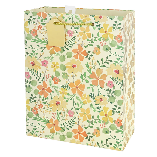 Yellow Floral Large Gift Bag