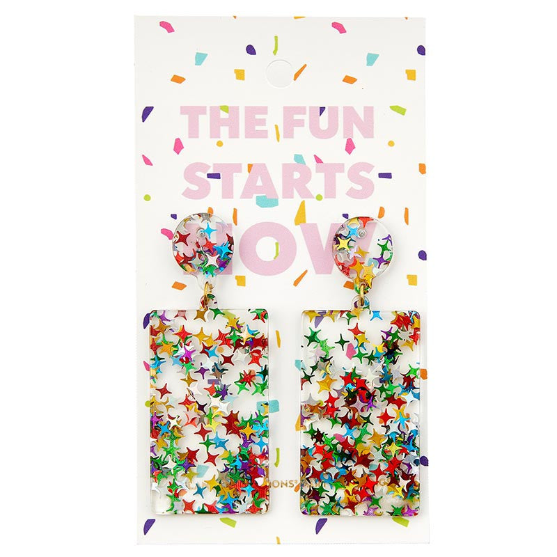 The Fun Starts Now Glitter Earrings