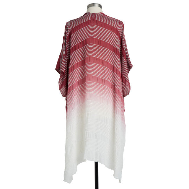 Burnt Coral Dip Dye Long Kimono