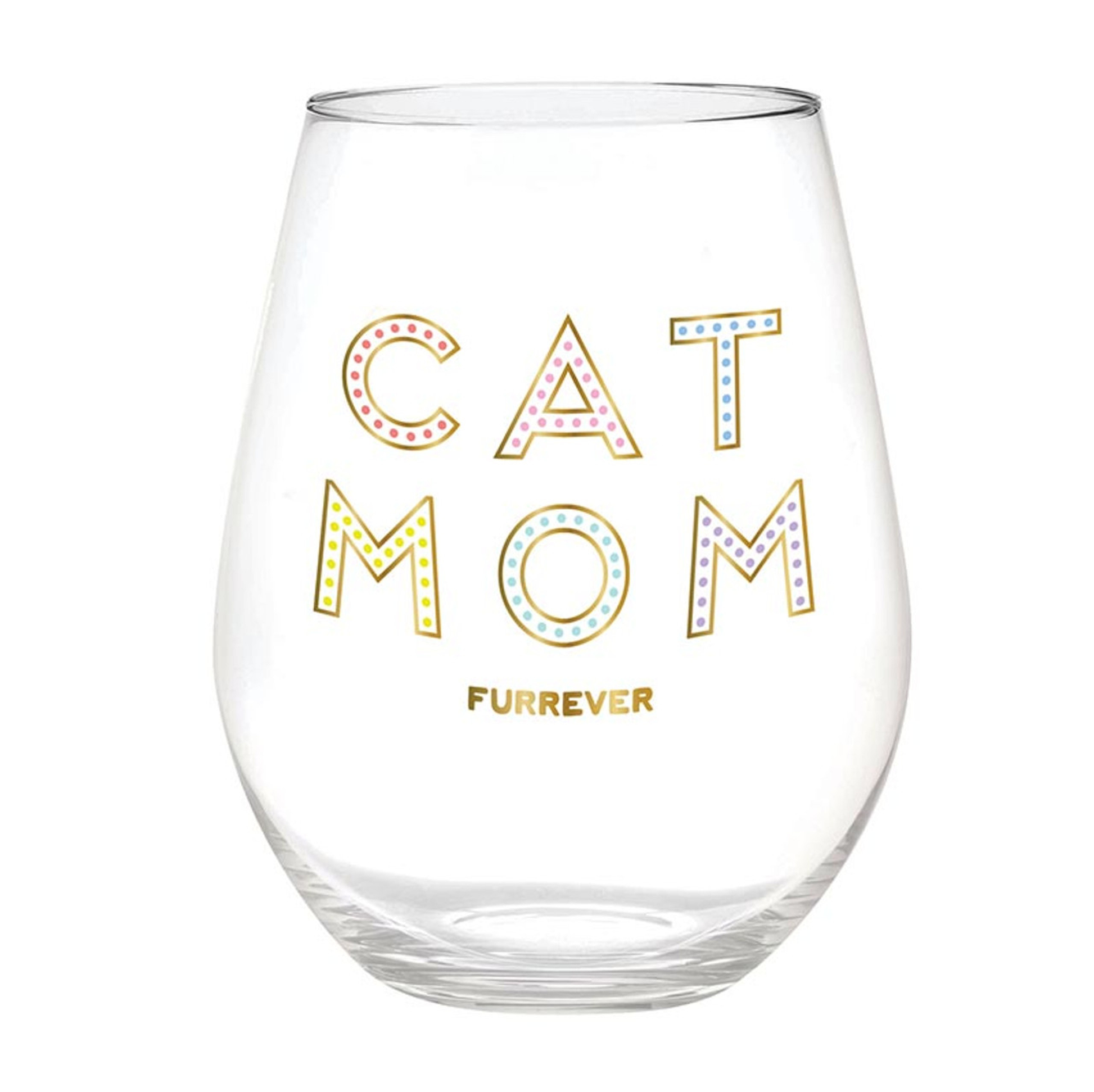 Cat Mom 30OZ Stemless Wine Glass