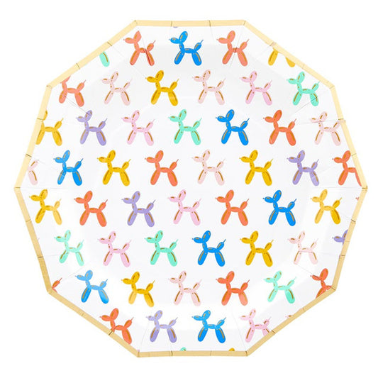 Balloon Dog 9" Paper Plates Set 12
