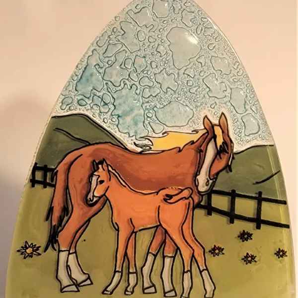 Pony Family Glass Nightlight