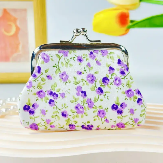 PURPLE FLORAL COIN PURSE
