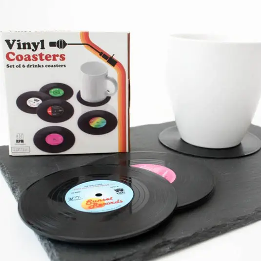 Retro Vinyl Coaseter Set