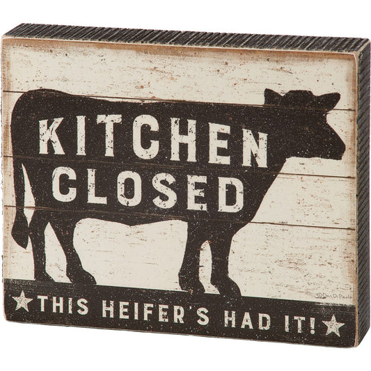 KITCHEN CLOSED BLOCK SIGN