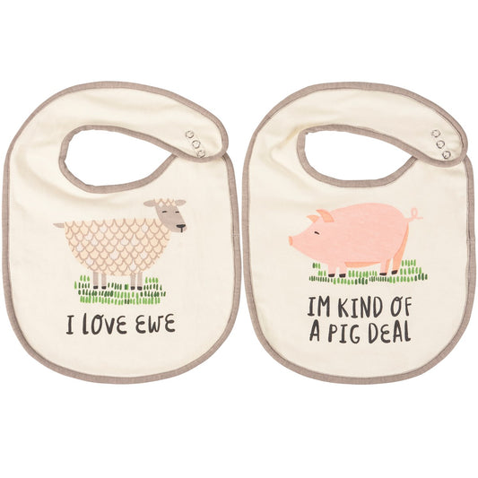I Love Ewe Bib Set