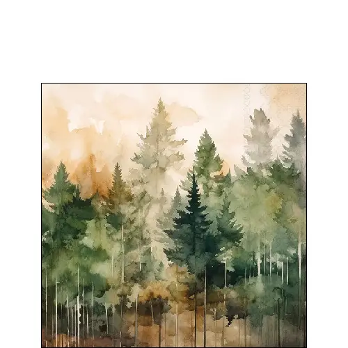 Evergreen Trees Beverage Napkin