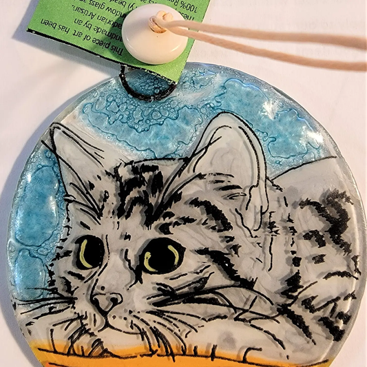 cat Glass Suncatcher
