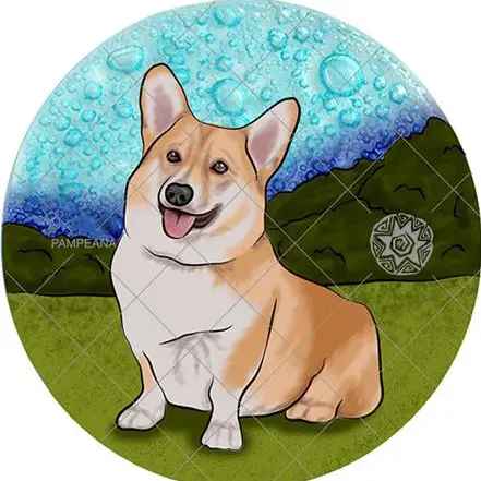 CORGI Glass Suncatcher
