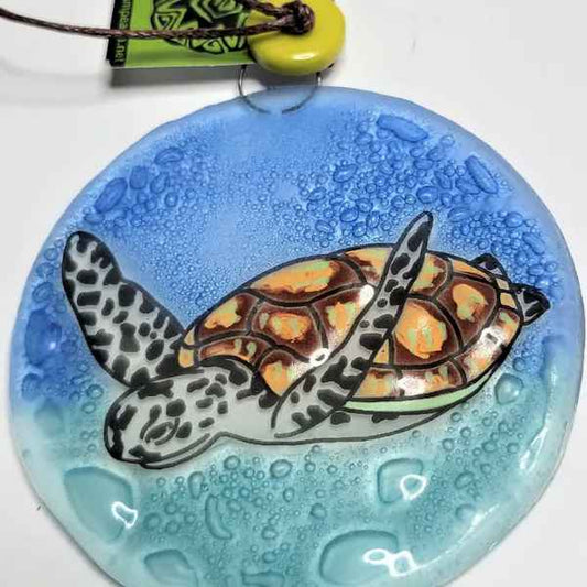 Sea Turtle Glass Suncatcher Ornament