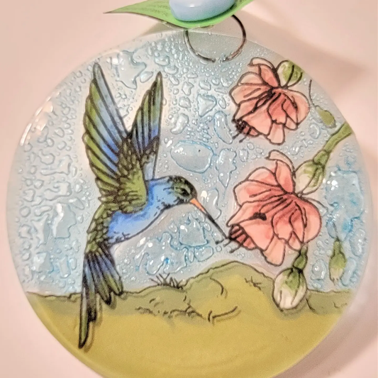 Hummingbird Glass Suncatcher