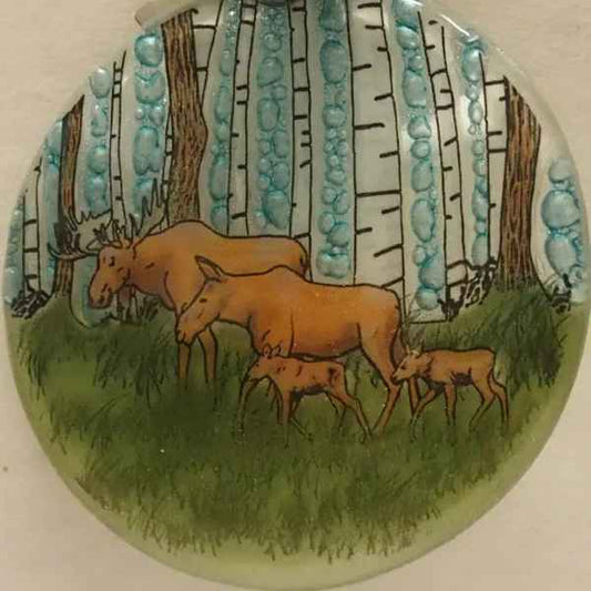 Moose Glass Suncatcher Ornament