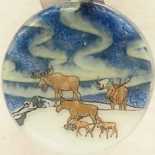Northern Lights Moose Ornament