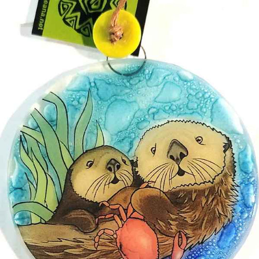 Otter Glass Suncatcher Ornament