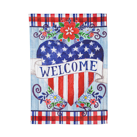 WELCOME HEART GARDEN FLAG