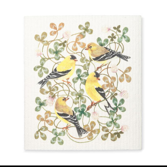 YELLOW FINCHES SWEDISH DISHCLOTH