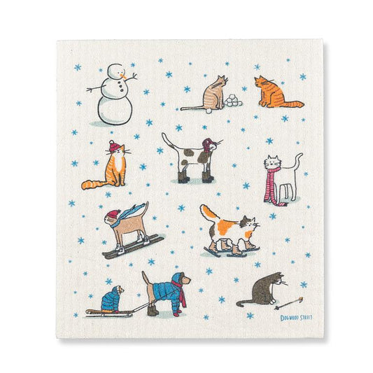 WINTER CATS SWEDISH DISHCLOTH