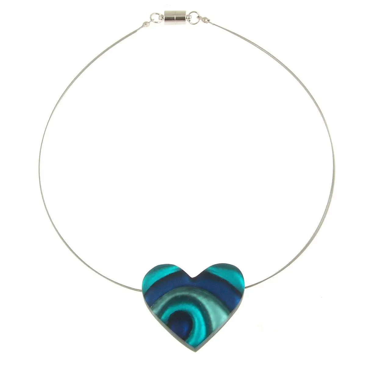 Turquoise Heart Swirl Magnetic Pendent