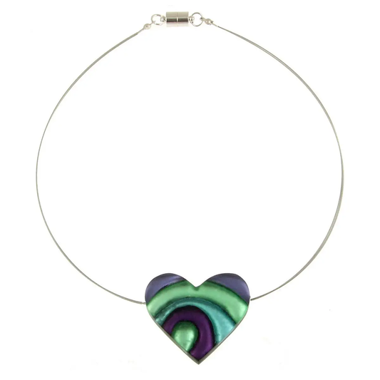 Blue Heart Swirl Magnetic Pendent