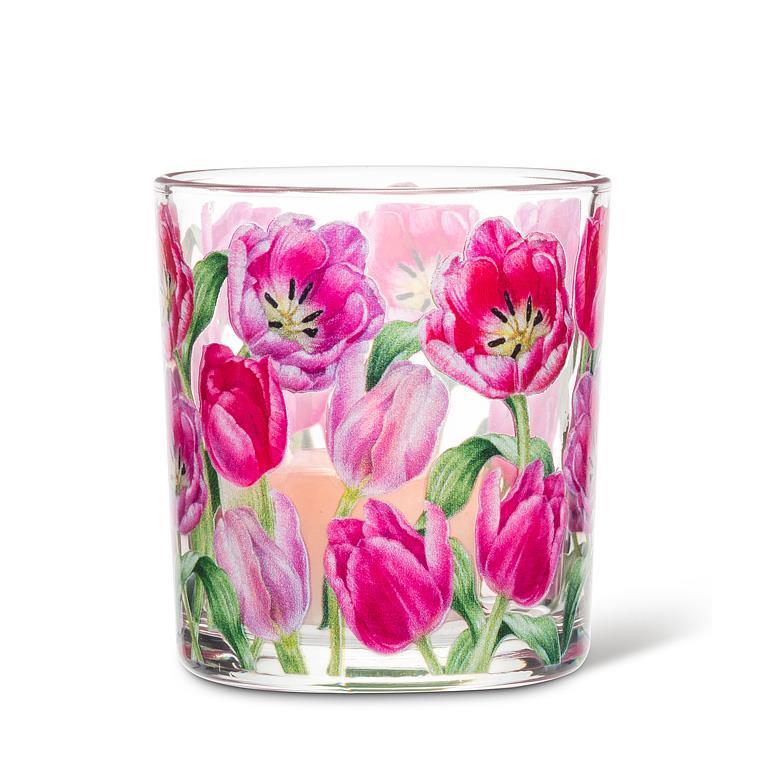 Pink Tuilps Votive Holder