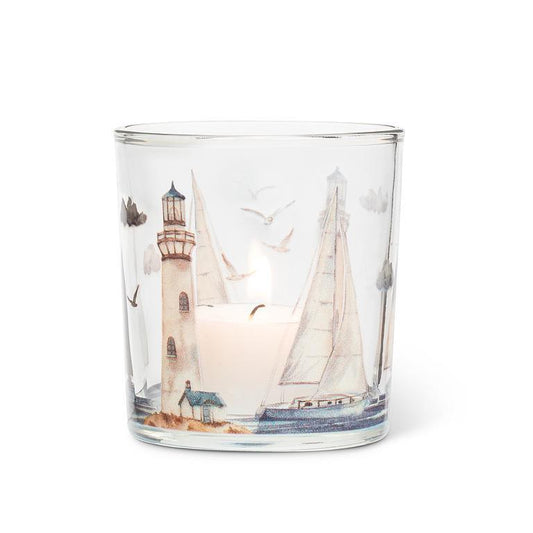 Lighthouses and Sailboats Votive Holder