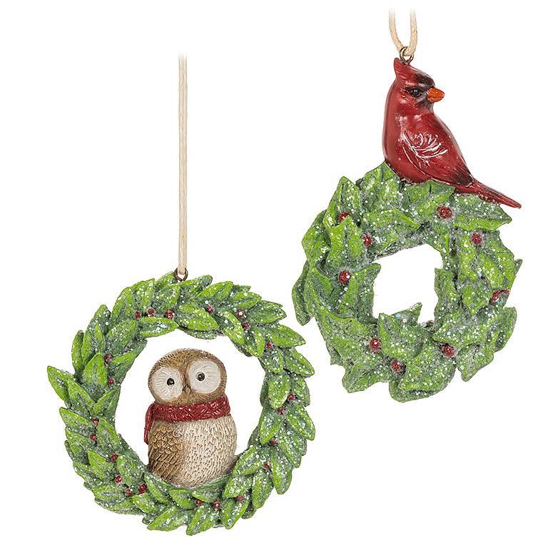 BIRD IN WREATH ORNAMENT
