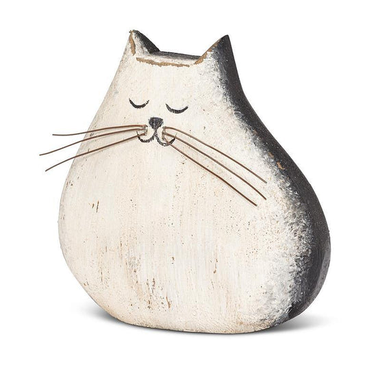 4.5" Black & White Cat Figurine