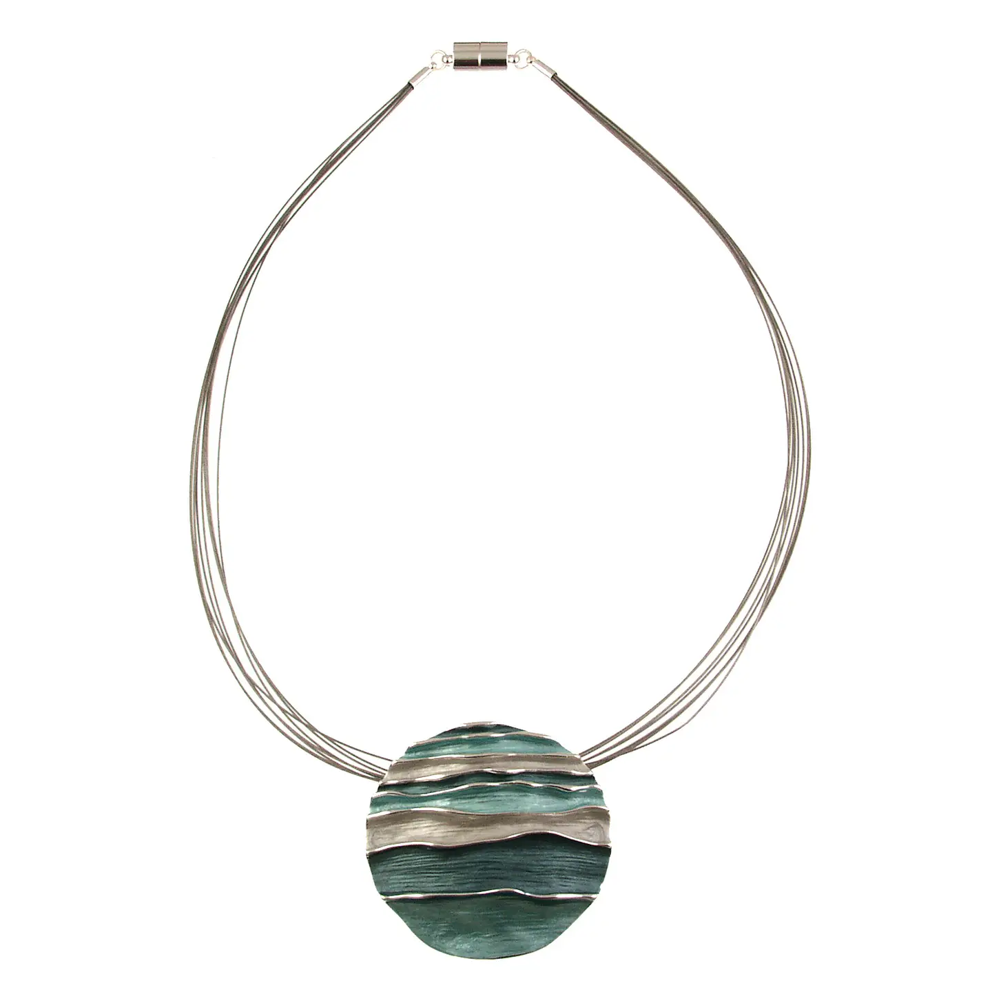 BLUE/GREEN OCEAN WAVES NECKLACE