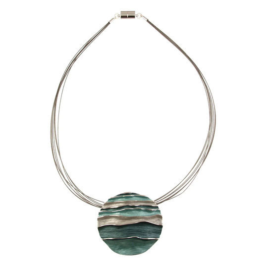 BLUE/GREEN OCEAN WAVES NECKLACE