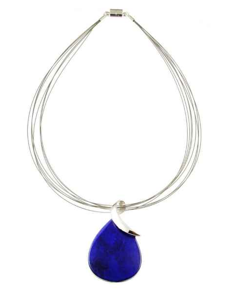 DARK BLUE TEARDROP MAGNETIC NECKLACE