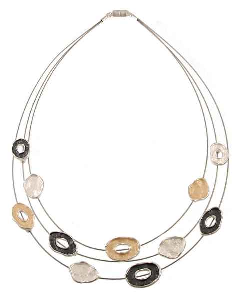 3 STRAND ORGANIC OVALS NECKLACE
