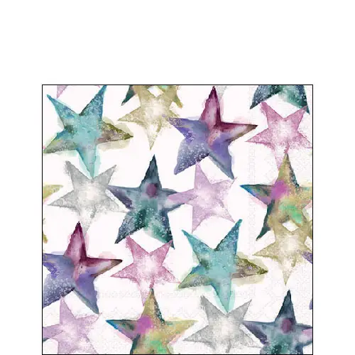 Watercolour Stars Beverage Napkin