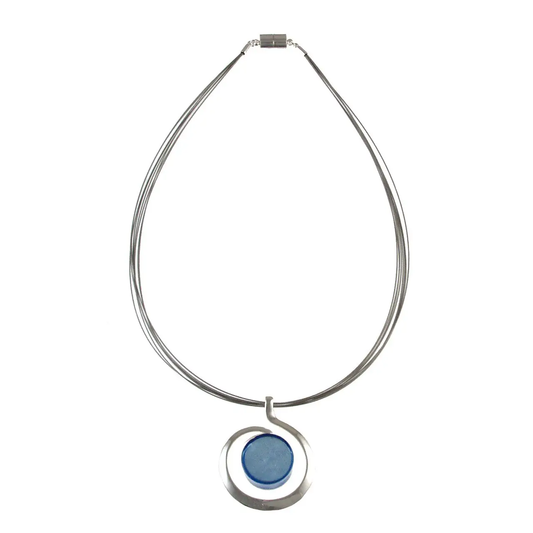 Light BLUE SWIRL MAGNETIC PENDANT