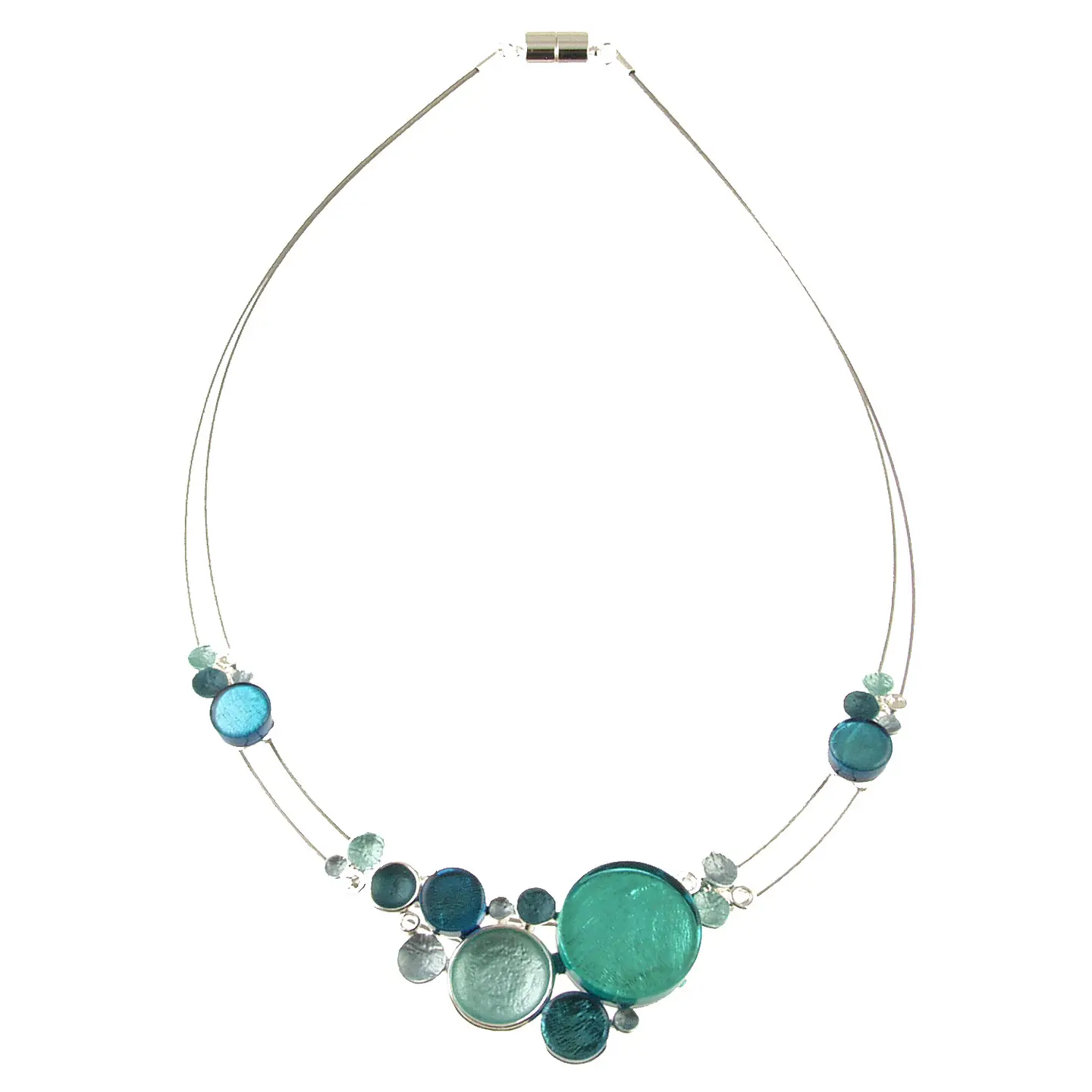 Aqua Multi Dots Necklace