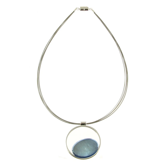 LT BLUE Stone Drop Magnetic Pendant